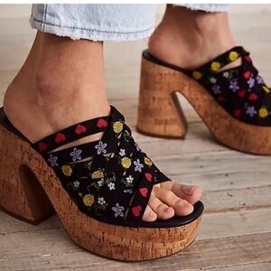 Free People Lisbon Chunky Platform Clog Size 36.5